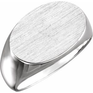 Sterling Silver 18x12 mm Oval Signet Ring