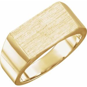 14K Yellow Gold Rectangle Signet Ring