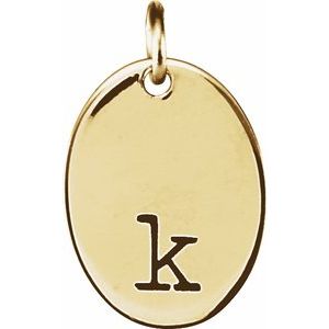 18K Yellow Gold Vermeil Be Posh�� Engravable Oval Pendant