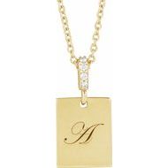 Engravable Accented Necklace or Pendant
