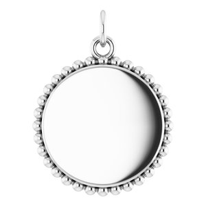 Engravable Beaded Disc Charm/Pendant