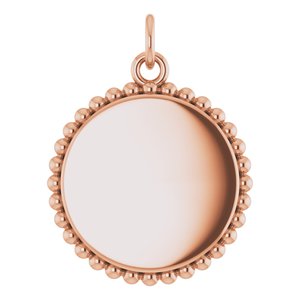 Engravable Beaded Disc Charm/Pendant