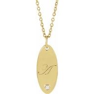 Engravable Accented Necklace or Pendant