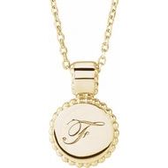 Engravable Beaded Disc Necklace or Pendant