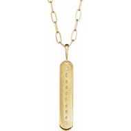 Engravable Accented Bar Necklace or Charm/Pendant