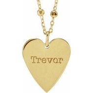 Engravable Heart Necklace or Pendant