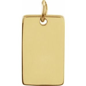 18K Yellow Gold Vermeil Be Posh�� Engravable Rectangle Pendant
