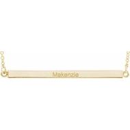 Engravable Bar Necklace or Center