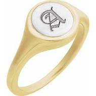 Engravable Round Signet Ring