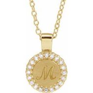 Engravable Accented Necklace or Pendant