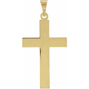 18K Yellow Gold 29.4x14 mm Cross Pendant