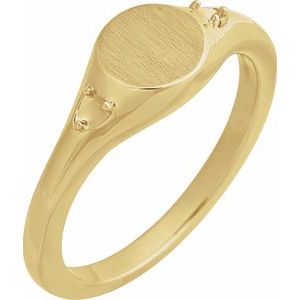 Engravable Accented Signet Ring