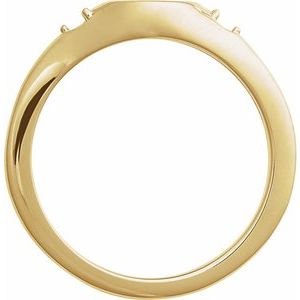 10K Yellow Gold 2 mm Round Accented Signet Ring Mounting