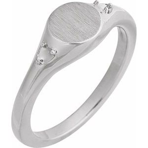 Engravable Accented Signet Ring
