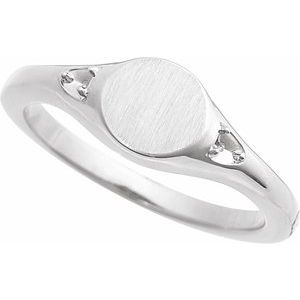 Engravable Accented Signet Ring