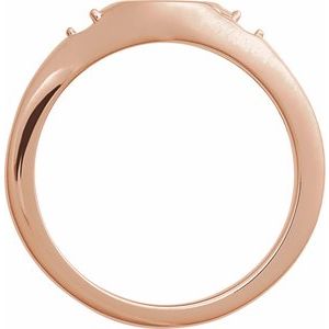 10K Rose Gold 2 mm Round Accented Signet Ring Mounting