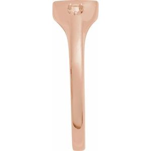 10K Rose Gold 2 mm Round Accented Signet Ring Mounting