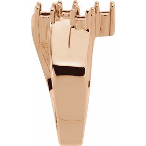 18K Rose Gold 4-Stone Family Engravable Ring Mounting