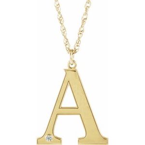Engravable Imitation Diamond Initial A 18" Necklace