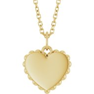 Engravable Heart Necklace or Charm/Pendant