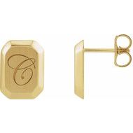 Engravable Geometric Stud Earrings