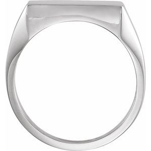 14K White Gold 14 mm Square Signet Ring
