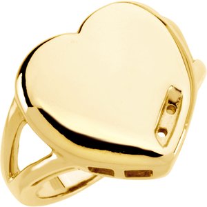 10K Yellow Gold 2-Stone Engravable Family Heart Ring Mounting