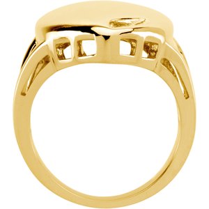 10K Yellow Gold 2-Stone Engravable Family Heart Ring Mounting