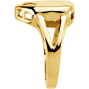 10K Yellow Gold 2-Stone Engravable Family Heart Ring Mounting
