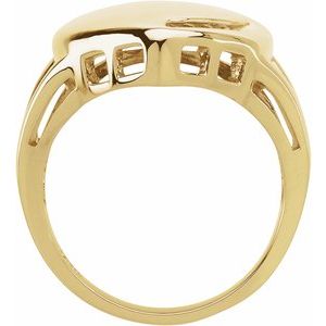 10K Yellow Gold 4-Stone Engravable Family Heart Ring Mounting