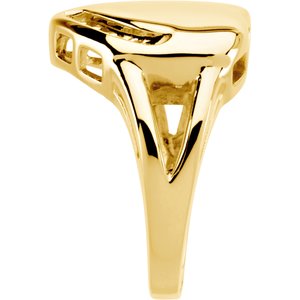 10K Yellow Gold 4-Stone Engravable Family Heart Ring Mounting