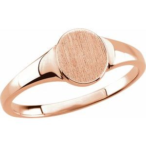 10K Rose Gold Oval Signet Ring