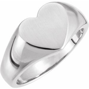 Continuum Sterling Silver Heart Signet Ring