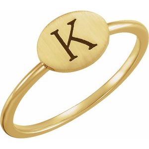 14K Yellow Gold Be Posh�� Engravable Signet Ring