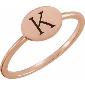 14K Rose Gold Be Posh�� Engravable Signet Ring