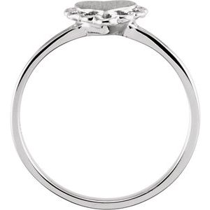 Sterling Silver 7x6 mm Heart Signet Ring