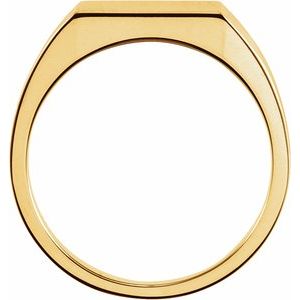 14K Yellow Gold 12 mm Square Signet Ring