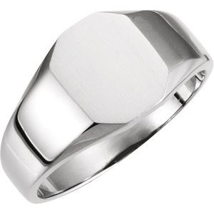 Sterling Silver 9x7 mm Octagon Signet Ring