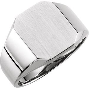 Sterling Silver Octagon Signet Ring