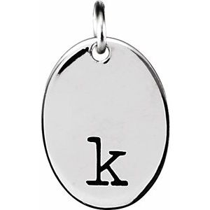 Sterling Silver Be Posh�� Engravable Oval Pendant