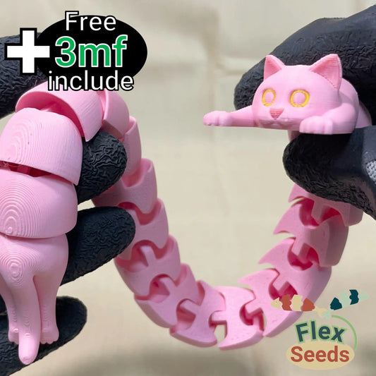 [Official Remix] Flexi Extra Size Cat (Print-in-place)