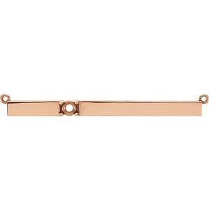 14K Rose Gold 3 mm Round Bar Necklace Center