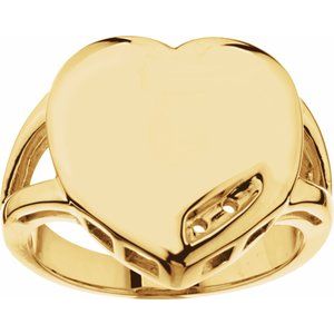 10K Yellow Gold 2-Stone Engravable Family Heart Ring Mounting
