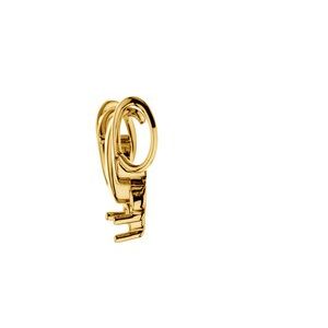 14K Yellow Gold 4-Stone Engravable Family Slide Pendant Mounting
