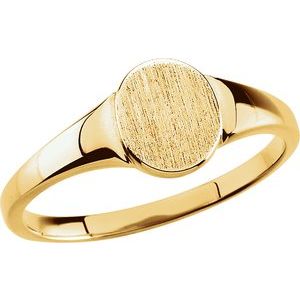 14K Yellow Gold Oval Signet Ring