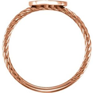 14K Rose Gold Be Posh�� Engravable Rope Signet Ring