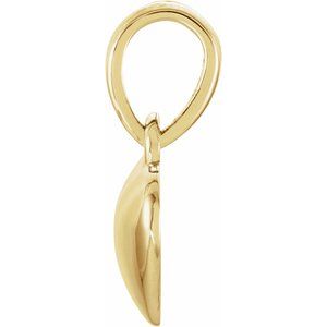 14K Yellow Gold .03 CT Natural Diamond Heart Pendant