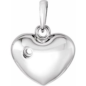 16.75x12.15 mm Heart Pendant Mounting for 2.4 mm Round