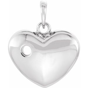 14K White Gold 20.15x16 mm Heart Pendant Mounting for 3 mm Round