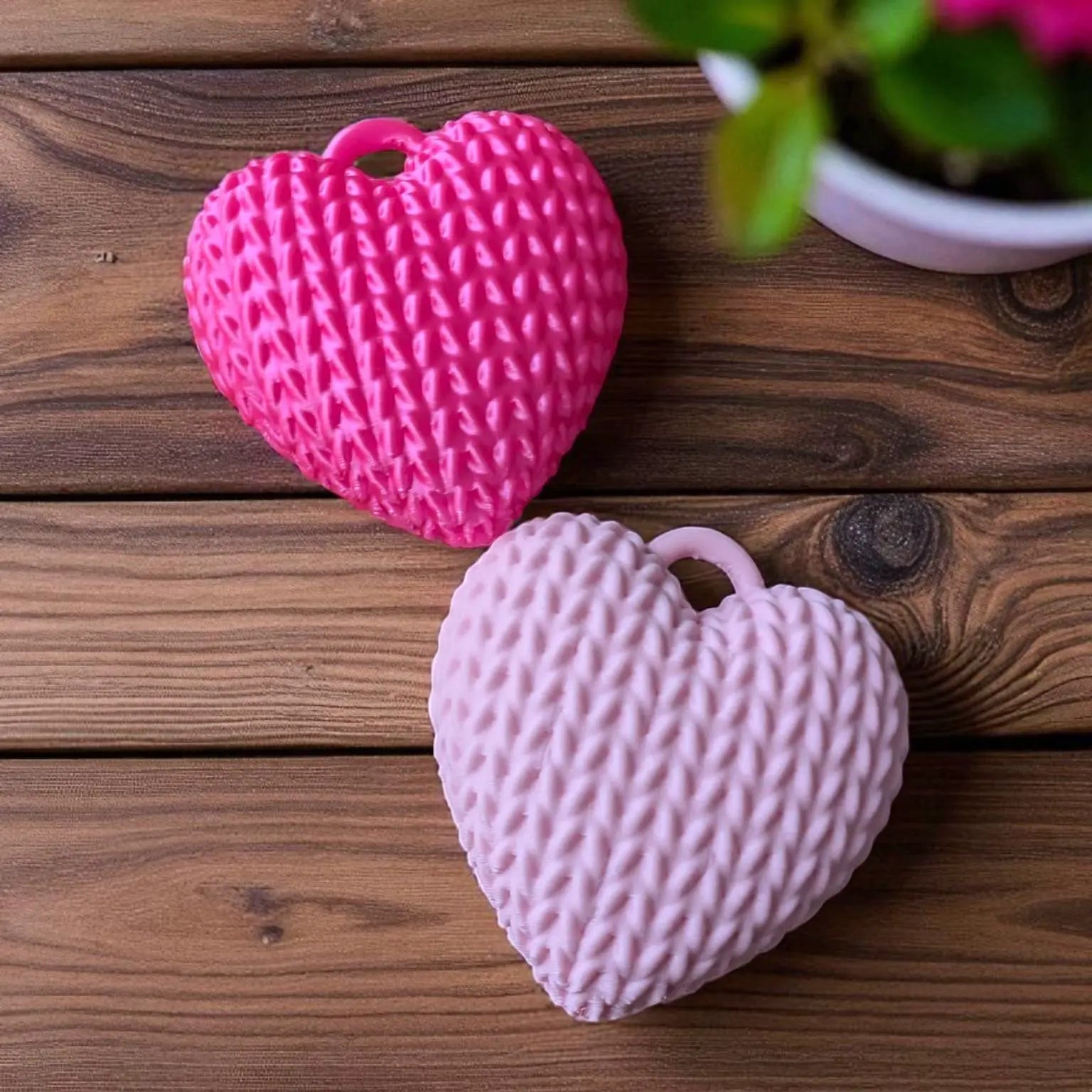 Quick 1-Hour Print: Knitted Heart Keychain, Pendant Chain